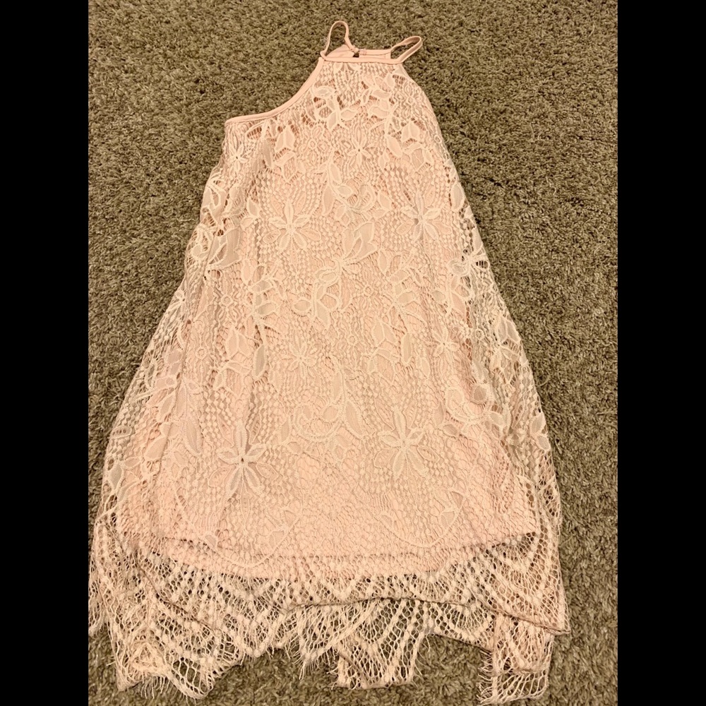 👗Blush fringe dress👗
